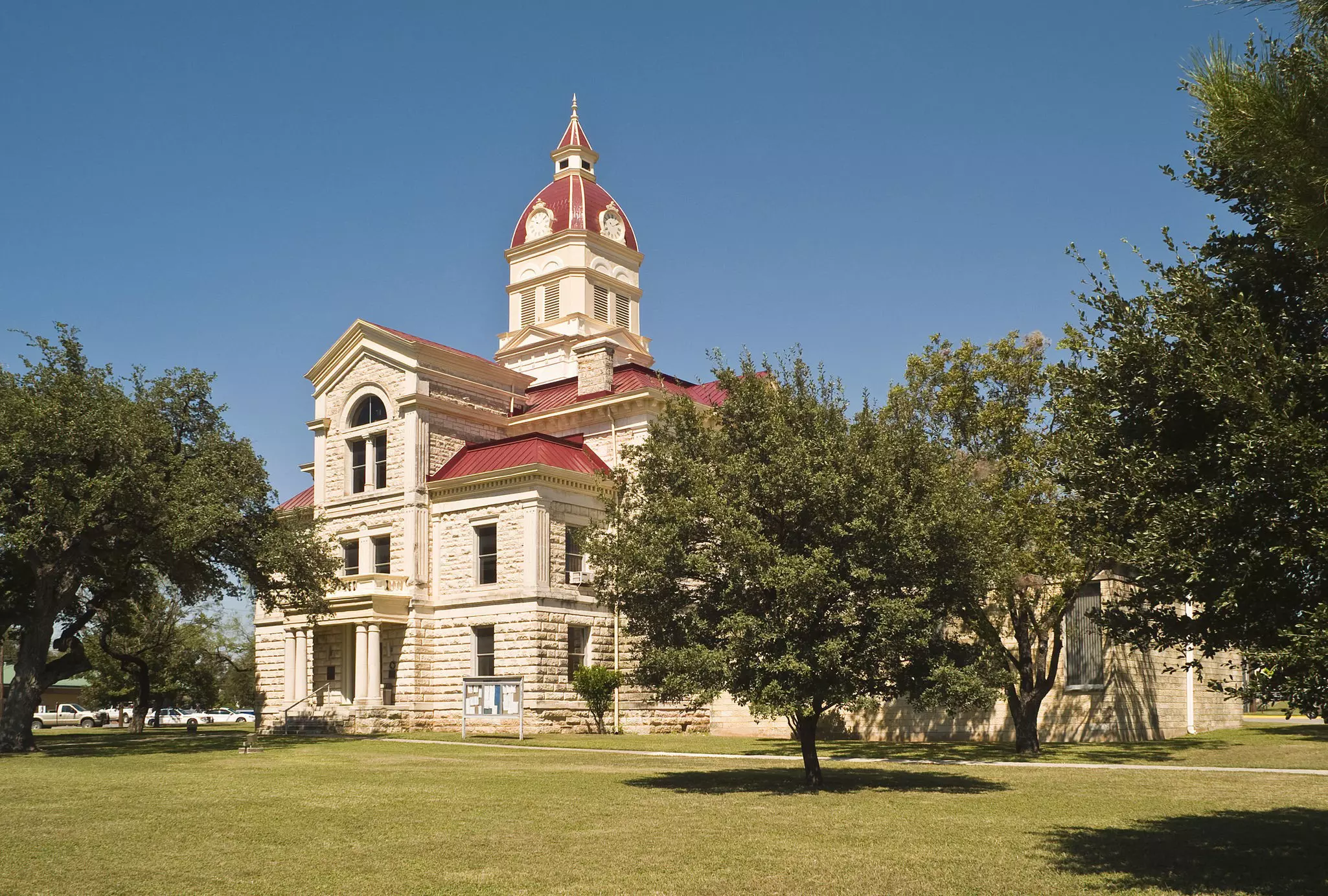 Bandera County Courthouse, beautifully restored Renaissance Revival Style, built 1890 in Texas Hill Country town of Bandera