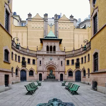 Hallwyl Museum inner courtyard;
Hallwyl Palace (Hallwylska Palatset) is located in the centre of Stockholm. Architect Isak Gustaf Clason built the house between 1893-1898 and its interior is famous for its Baroque and Rococo styles. Completed in 1...
