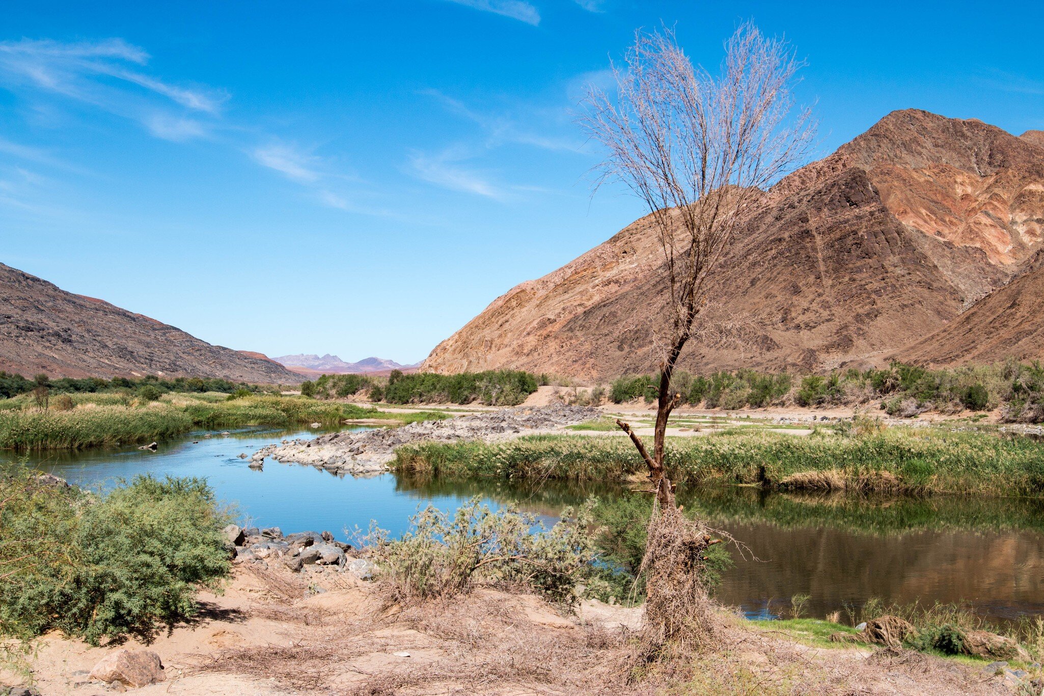 Following the Orange River in Ai-?Ais Richtersveld Transfrontier Park, a peace park straddling the border between South Africa and Namibia.; Shutterstock ID 649045435;