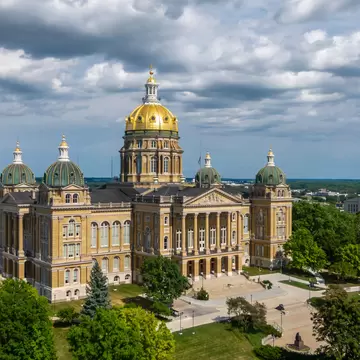 July 19, 2020 - Des Moines, Iowa, USA: The Iowa State Capitol is the state capitol building of the U.S. state of Iowa. default; Shutterstock ID 1804741414;