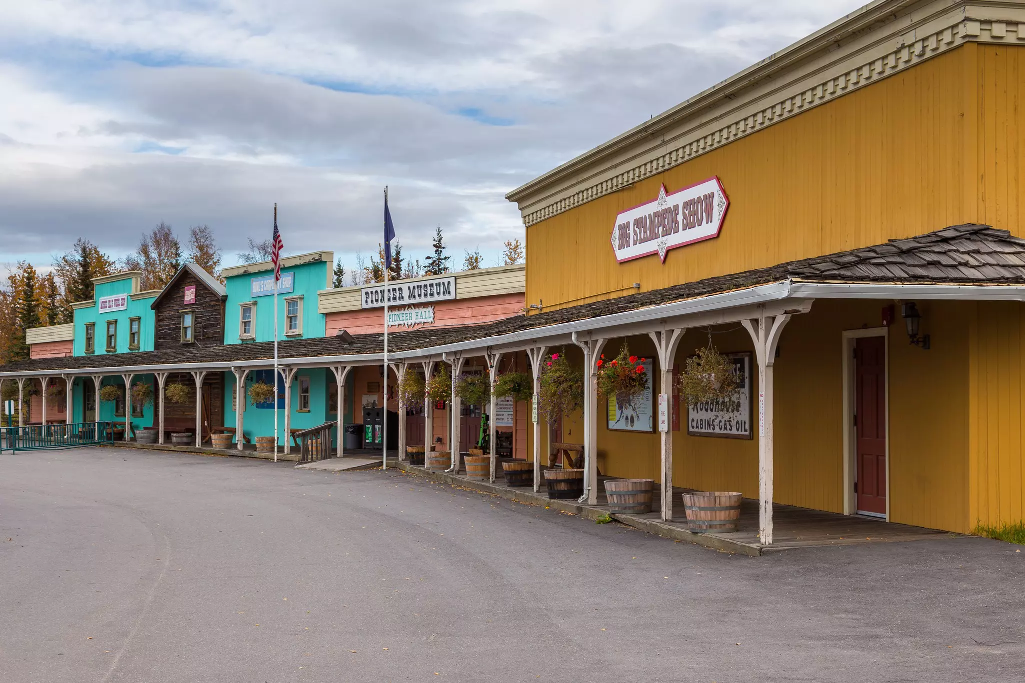 Historical Buildings in Pioneer Park, Fairbanks. 