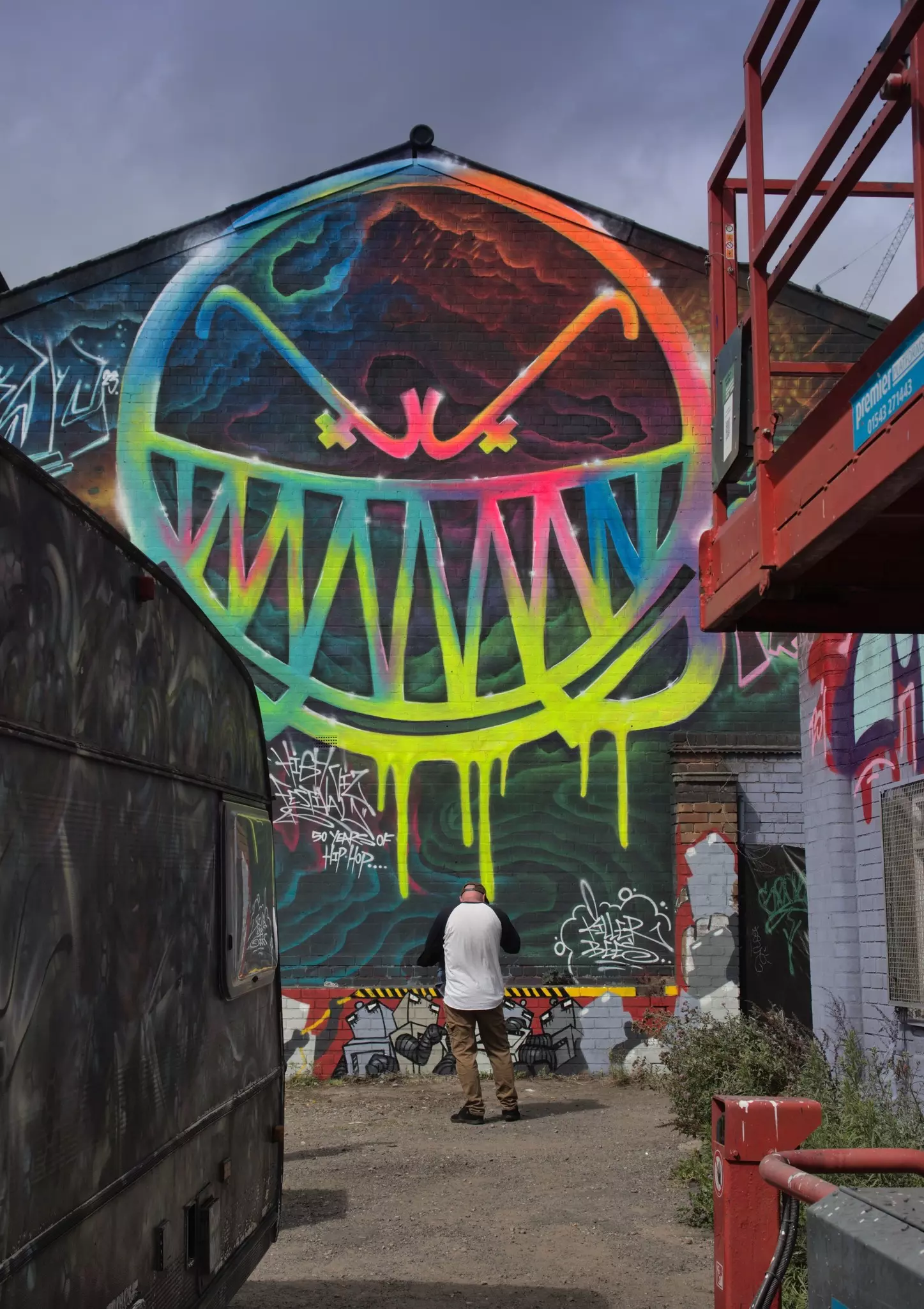 Digbeth, Birmingham, U.K, - August 12th 2023 - Photo of Street art, celebrating 50 years of Hip Hop,