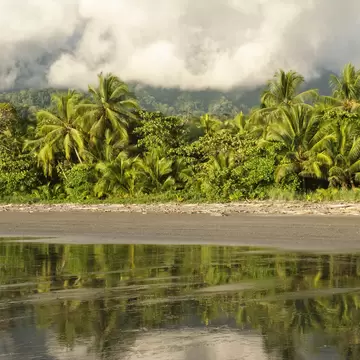 Tropical coastal scene at Playa Ventanas near Uvita, Costa Rica.