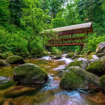 Geroldsau Waterfall in Black Forest, Germany.