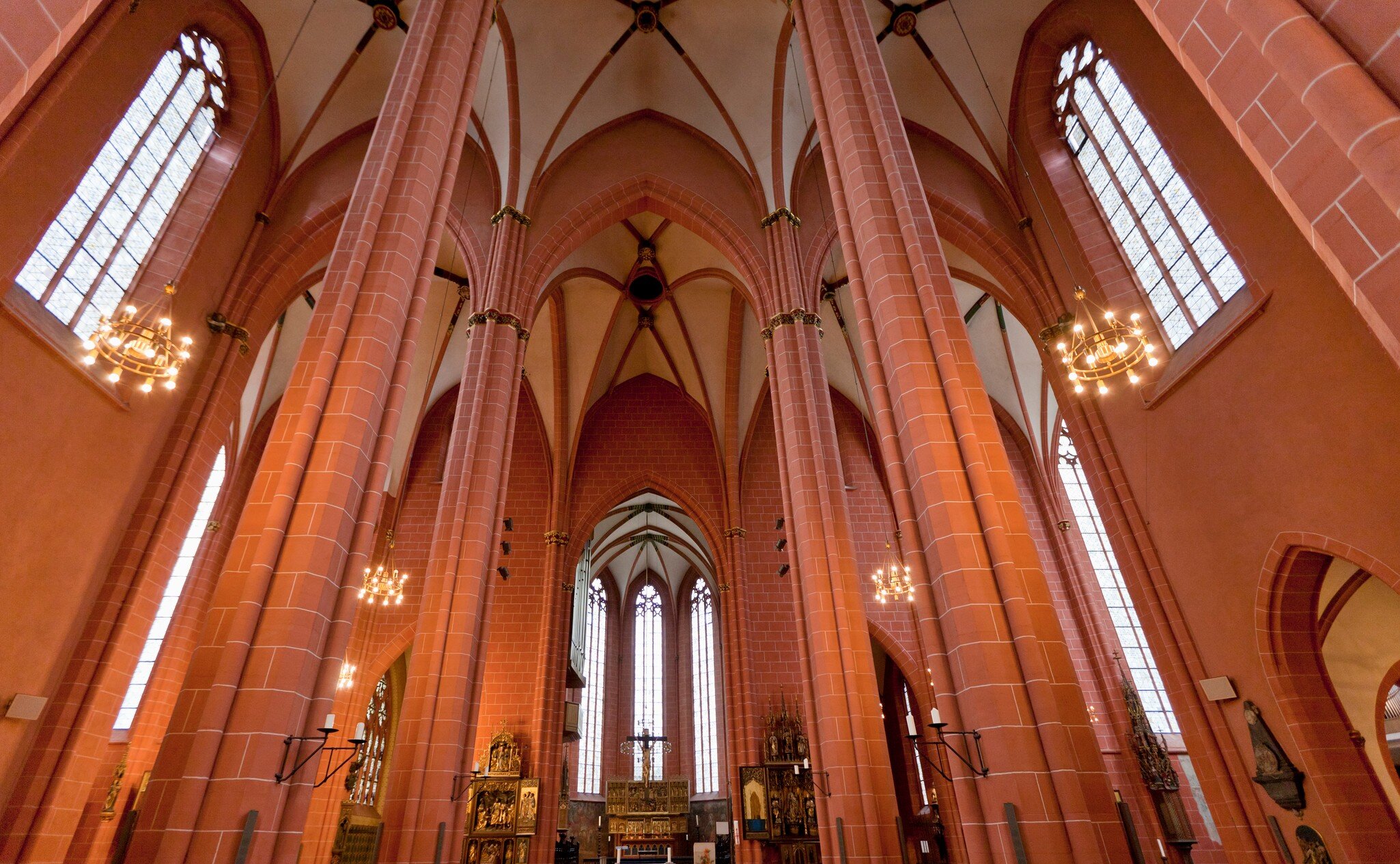 Interior of Frankfurt Cathedral, Saint Bartholomeus's Cathedral, Frankfurt am Main, Germany.