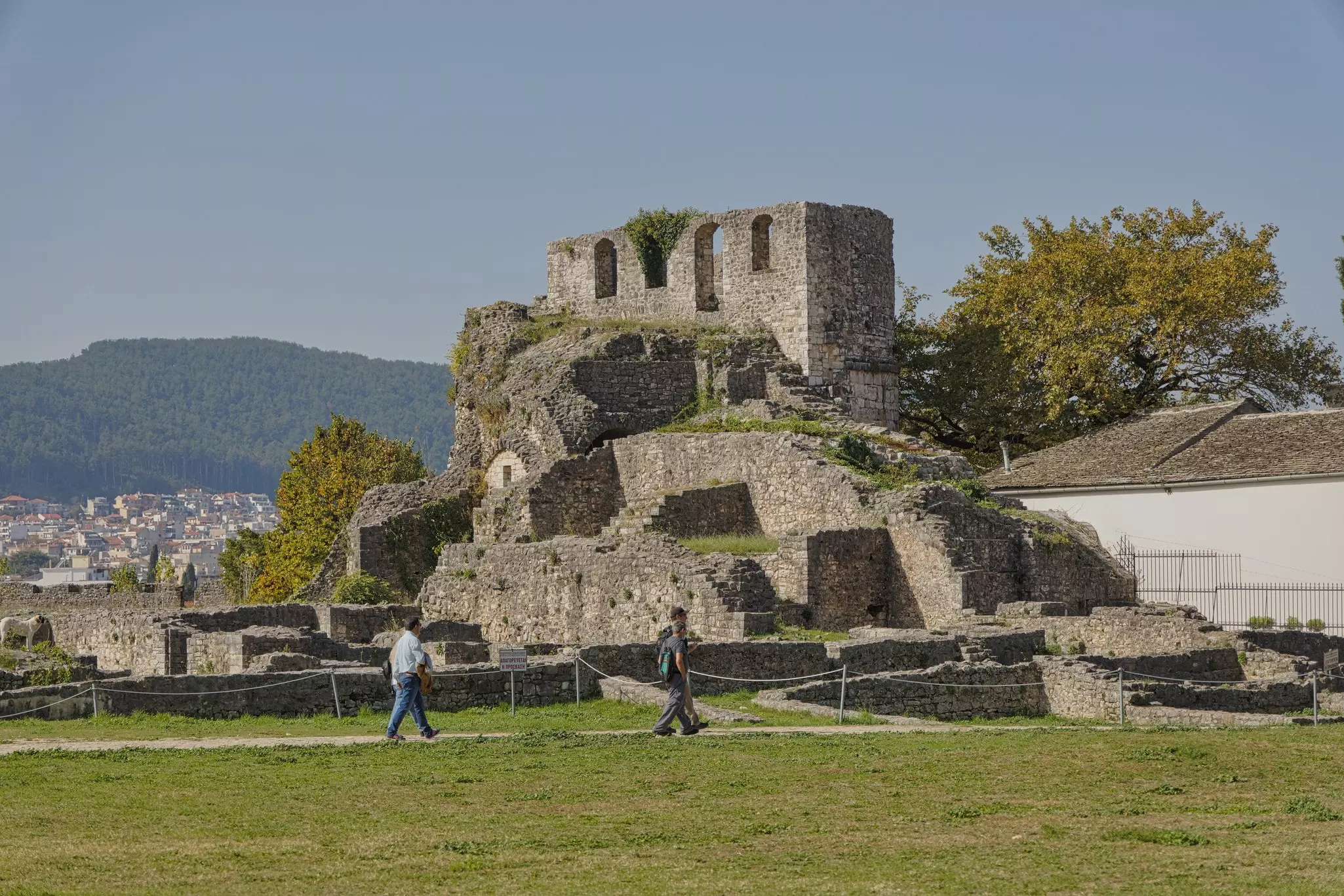 IOANNINA, GREECE - October 23, 2023: The Its Kale Acropolis ruins with the Tower of Bohemond and Palace of Ali Pasha, reflecting Ioannina's rich history., License Type: media, Download Time: 2024-11-26T02:38:07.000Z, User: mvm_lonelyplanet, Editorial: true, purchase_order: 56530 - Guidebooks, job: Global Publishing-WIP, client: Greece 17, other: Virginia Moreno