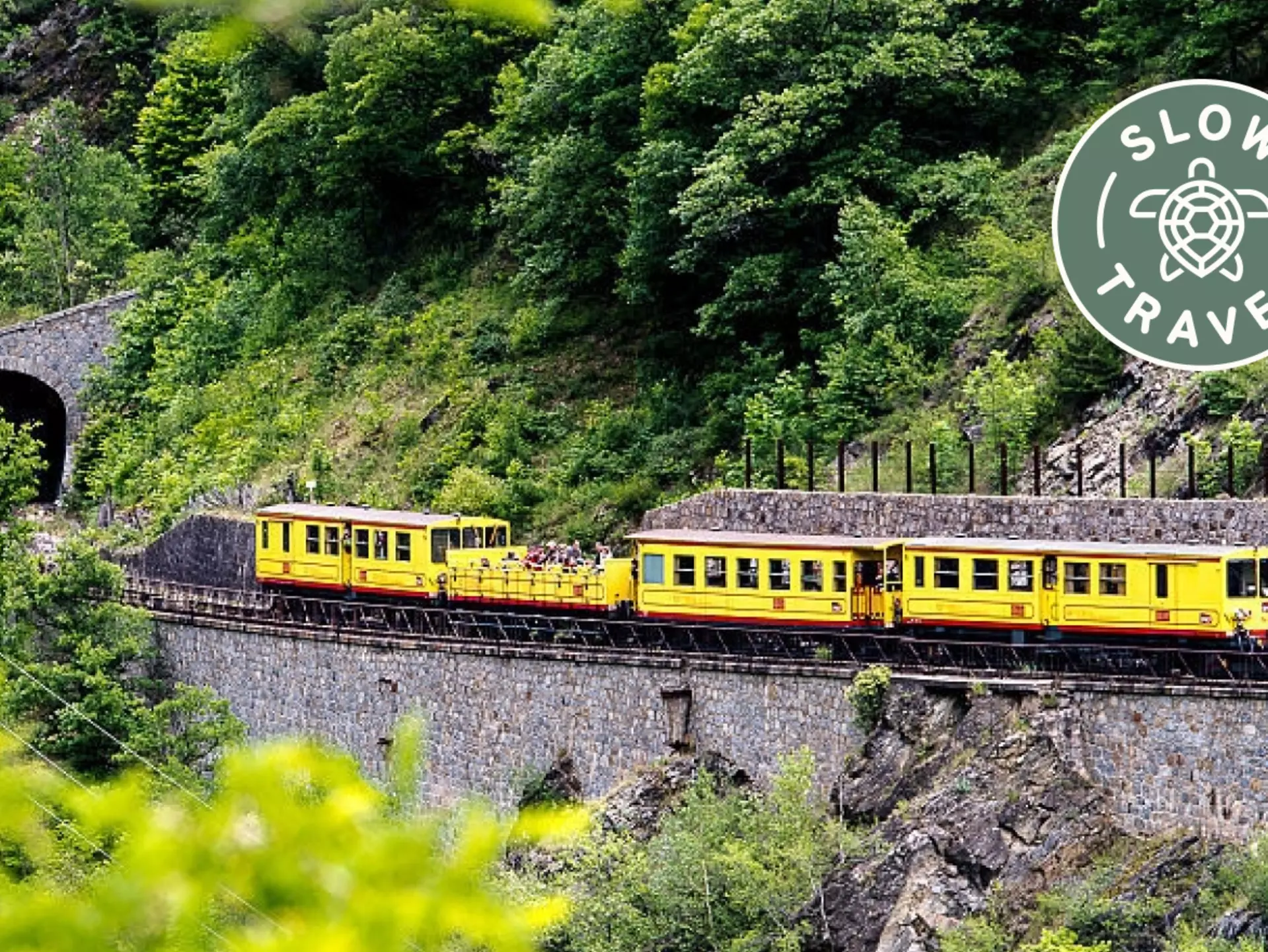 The yellow train of Cerdagne, connecting Villefranche with Latour-de-Carol © Getty Images