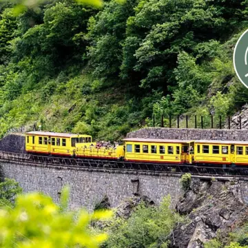 The yellow train of Cerdagne, connecting Villefranche with Latour-de-Carol © Getty Images