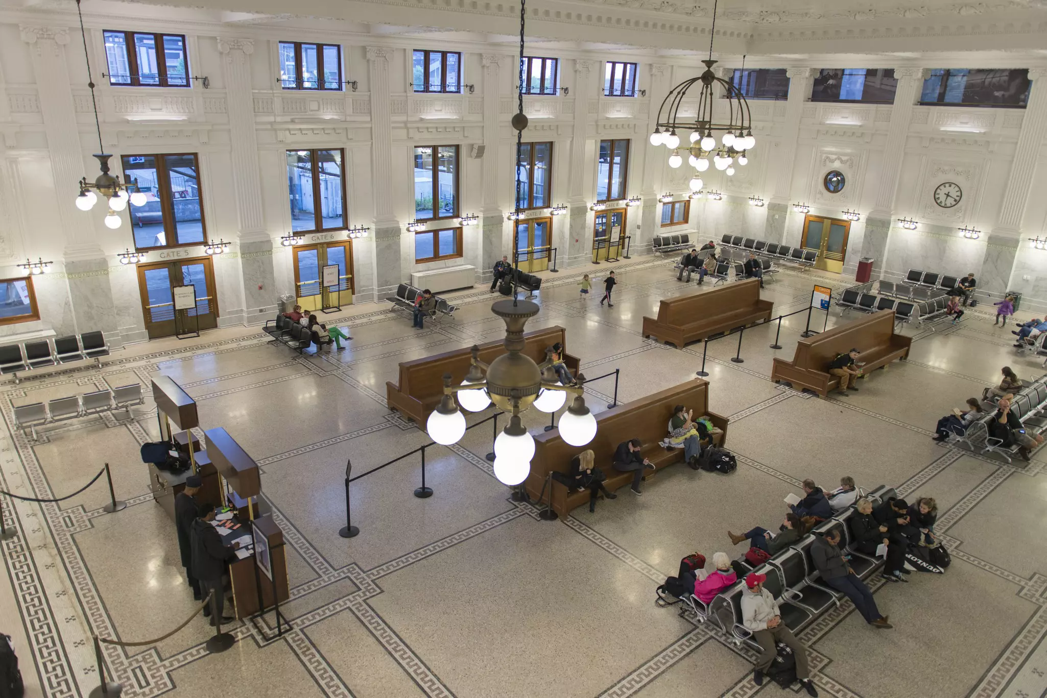 Inside King Street Station Seattle.