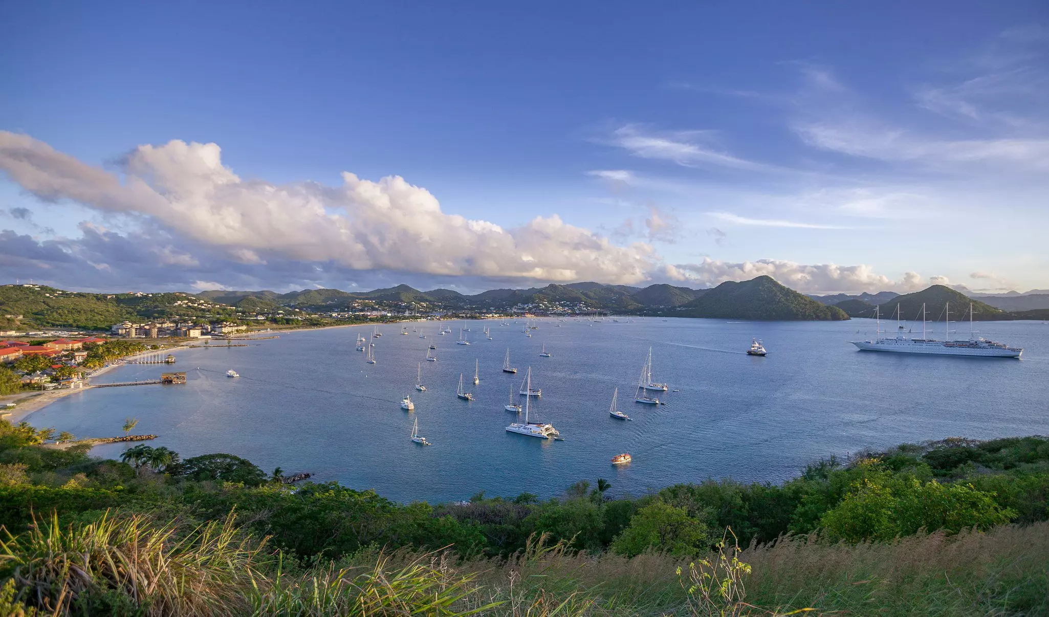 Yachts on the water in Rodney Bay, Saint Lucia