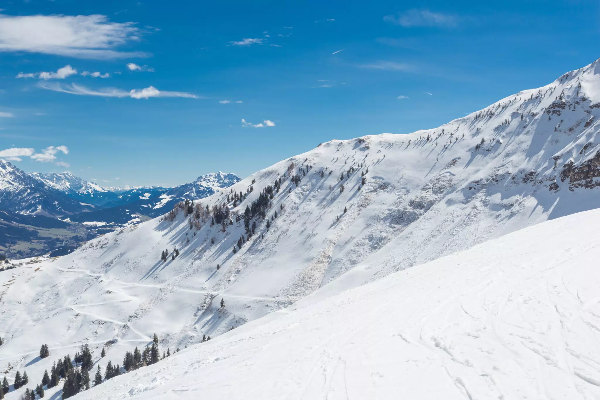 Austrian Alps near Kitzbuehel in winter. Sasa Komlen/Getty Images