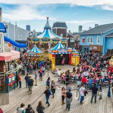 The well-known Pier 39 in San Francisco with sea lions. Animals are heated on wooden platforms; Shutterstock ID 47875621; Your name (First / Last): Josh Vogel; Project no. or GL code: 56530; Network activity no. or Cost Centre: Online-Design; Prod...