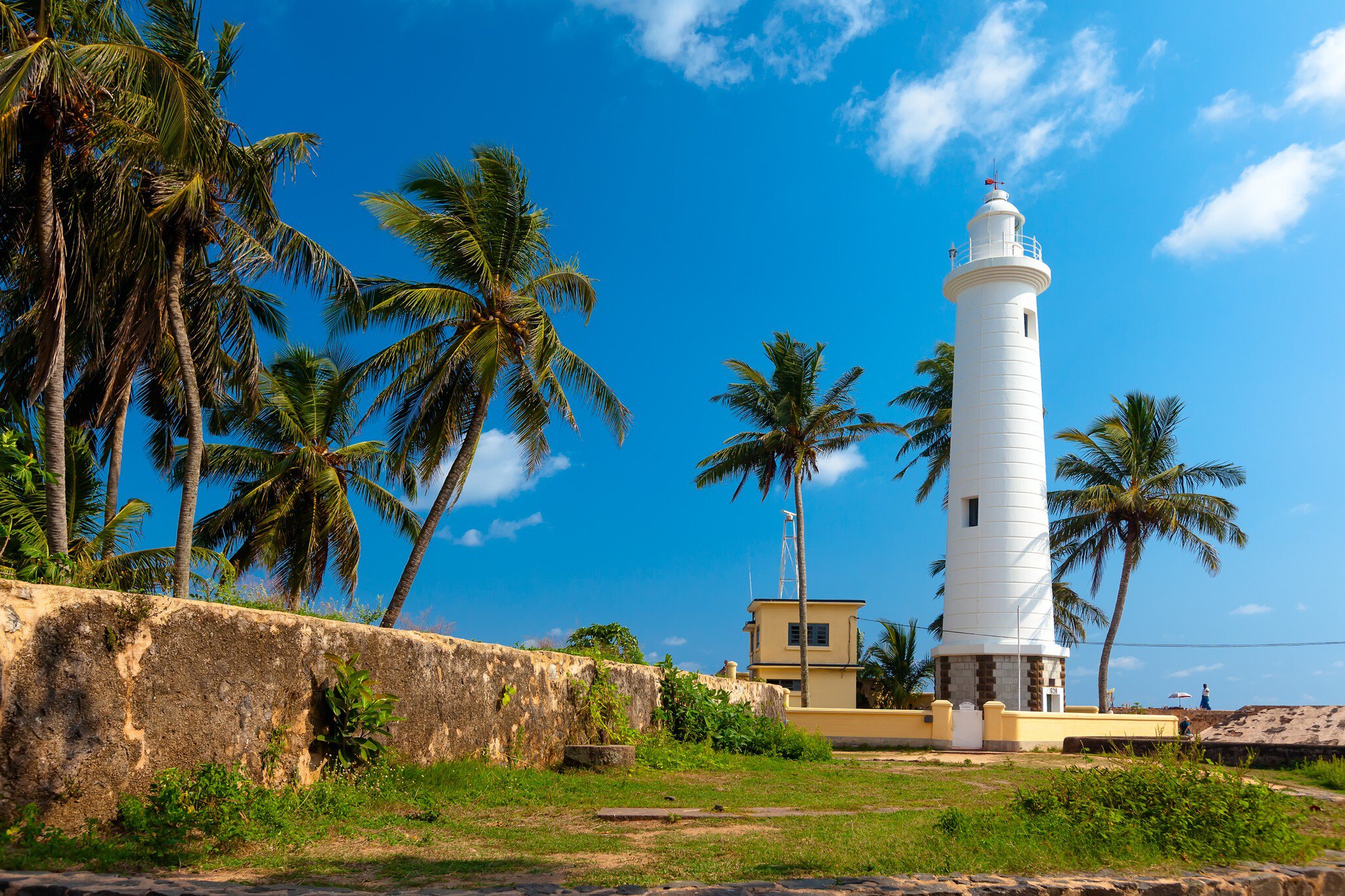 Scenic view at white lighthouse in Galle fort