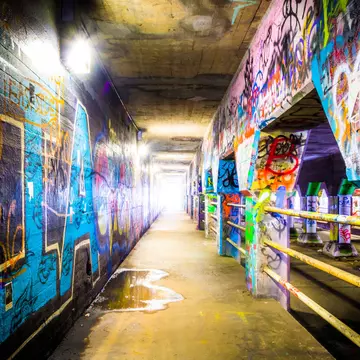 Street at in the Krog Street Tunnel , Atlanta. Jon Bilous/Shutterstock