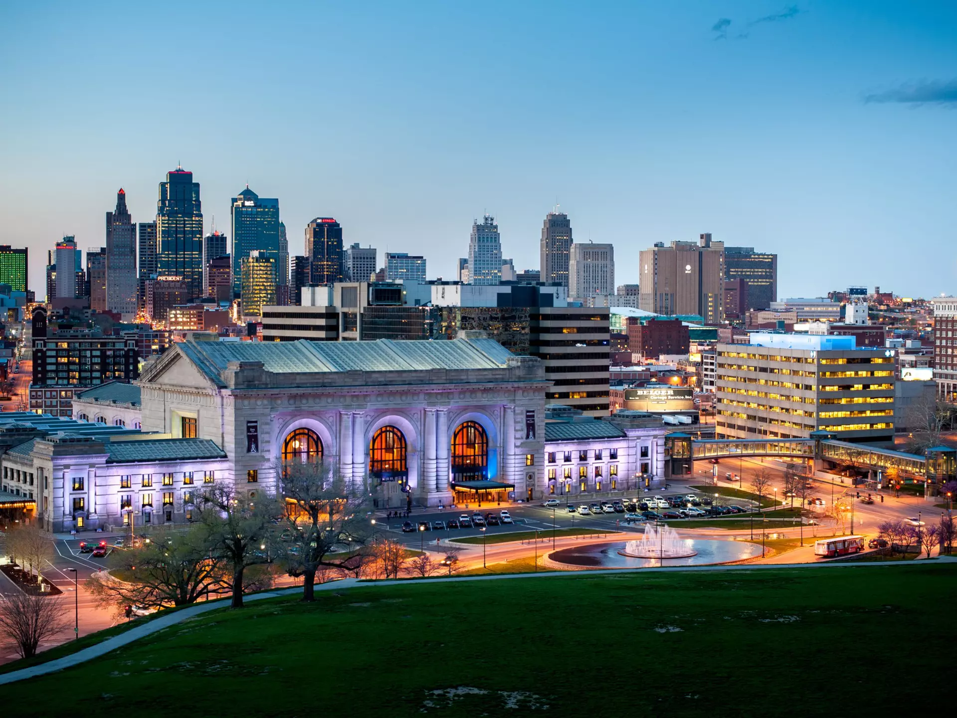 Kansas City skyline at dusk