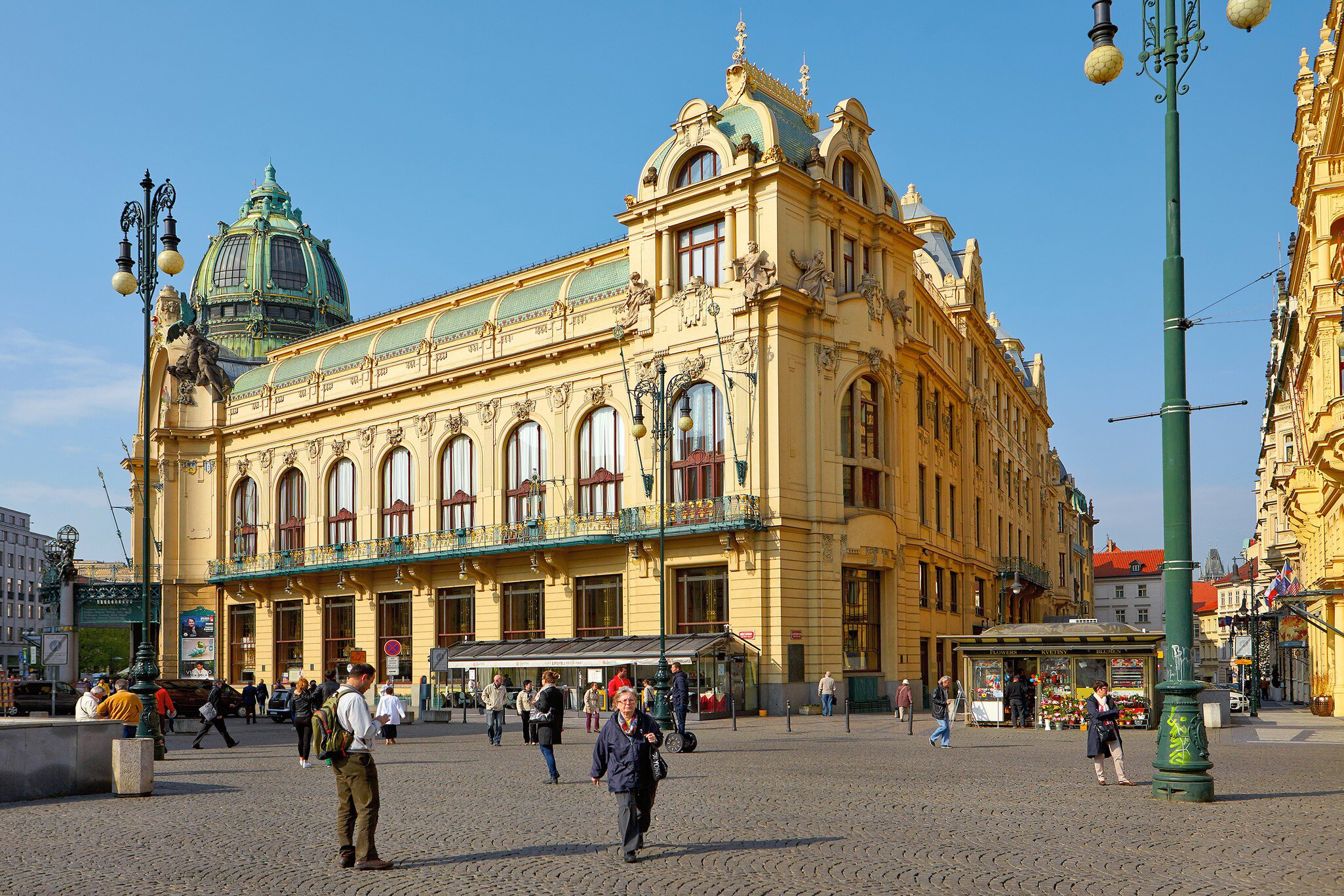 Prague, Czech Republic. Municipal House (Smetana Hall) with unidentified people in Prague.   