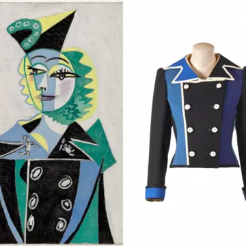 A YSL jacket from the autumn/winter 1979 collection inspired by Pablo Picasso’s Portrait of Nusch Éluard (1937)