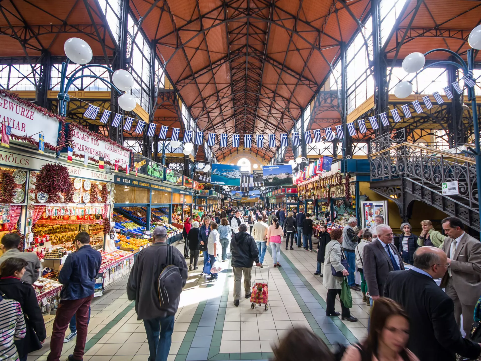 A Budapest landmark, the Great Market Hall (Nagycsarnok) is the place to go for local delicacies. Fat Jackey / Shutterstock
