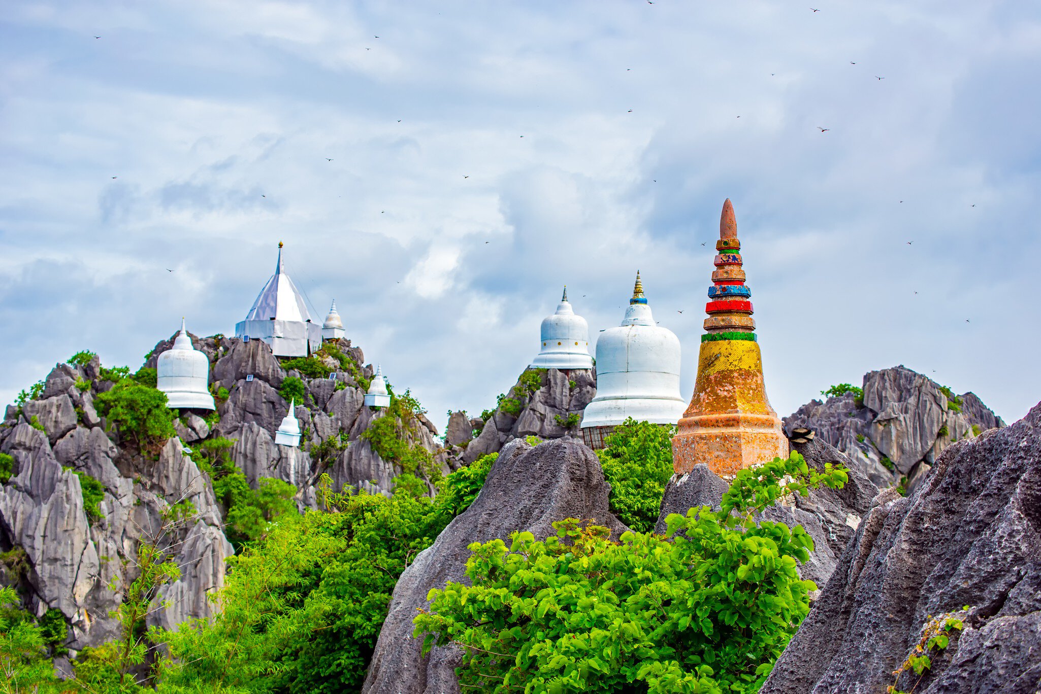 Wat Chaloem Phra Kiat(Wat Praputthabaht Sudthawat) temple in Chae Hom, Lampang, Thailand. Unseen Thailand. Religion and Travel Concept