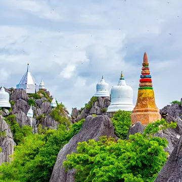 Wat Chaloem Phra Kiat(Wat Praputthabaht Sudthawat) temple in Chae Hom, Lampang, Thailand. Unseen Thailand. Religion and Travel Concept