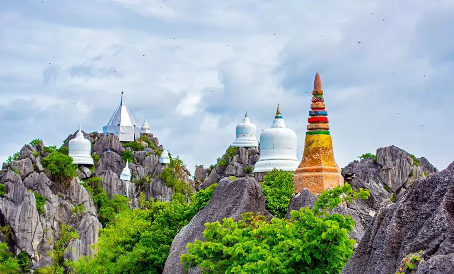 Wat Chaloem Phra Kiat(Wat Praputthabaht Sudthawat) temple in Chae Hom, Lampang, Thailand. Unseen Thailand. Religion and Travel Concept
