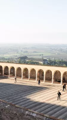 The steps to the Basilica of St Francis