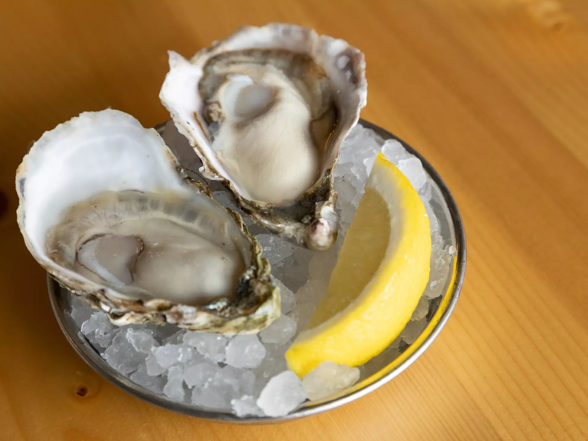Close-up photo of Wellfleet oyster on the half shell