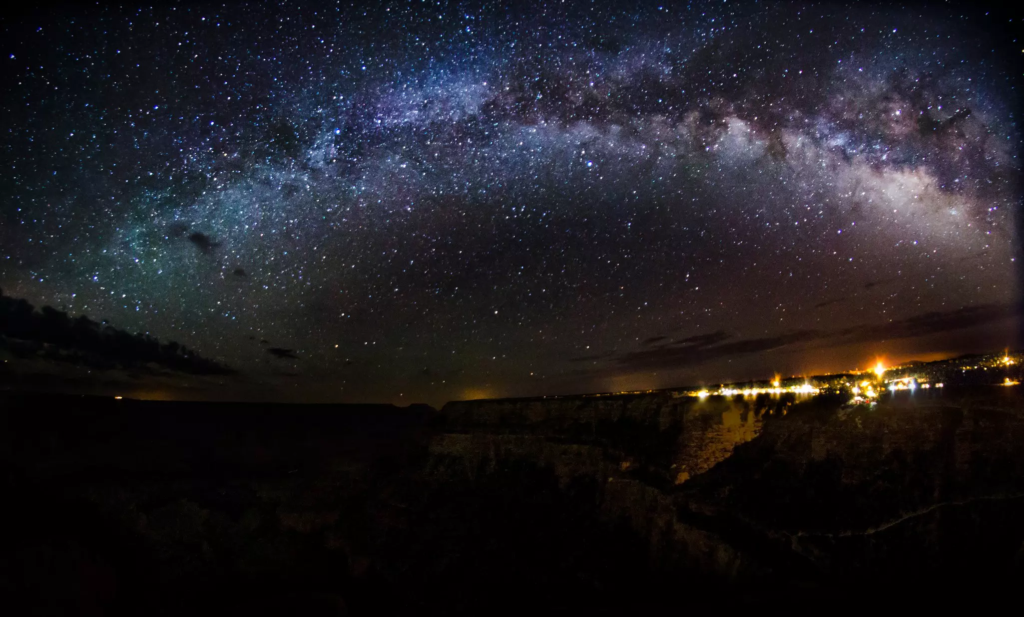 The Milky Way rising over the South Rim of Grand Canyon National Park in Arizona.