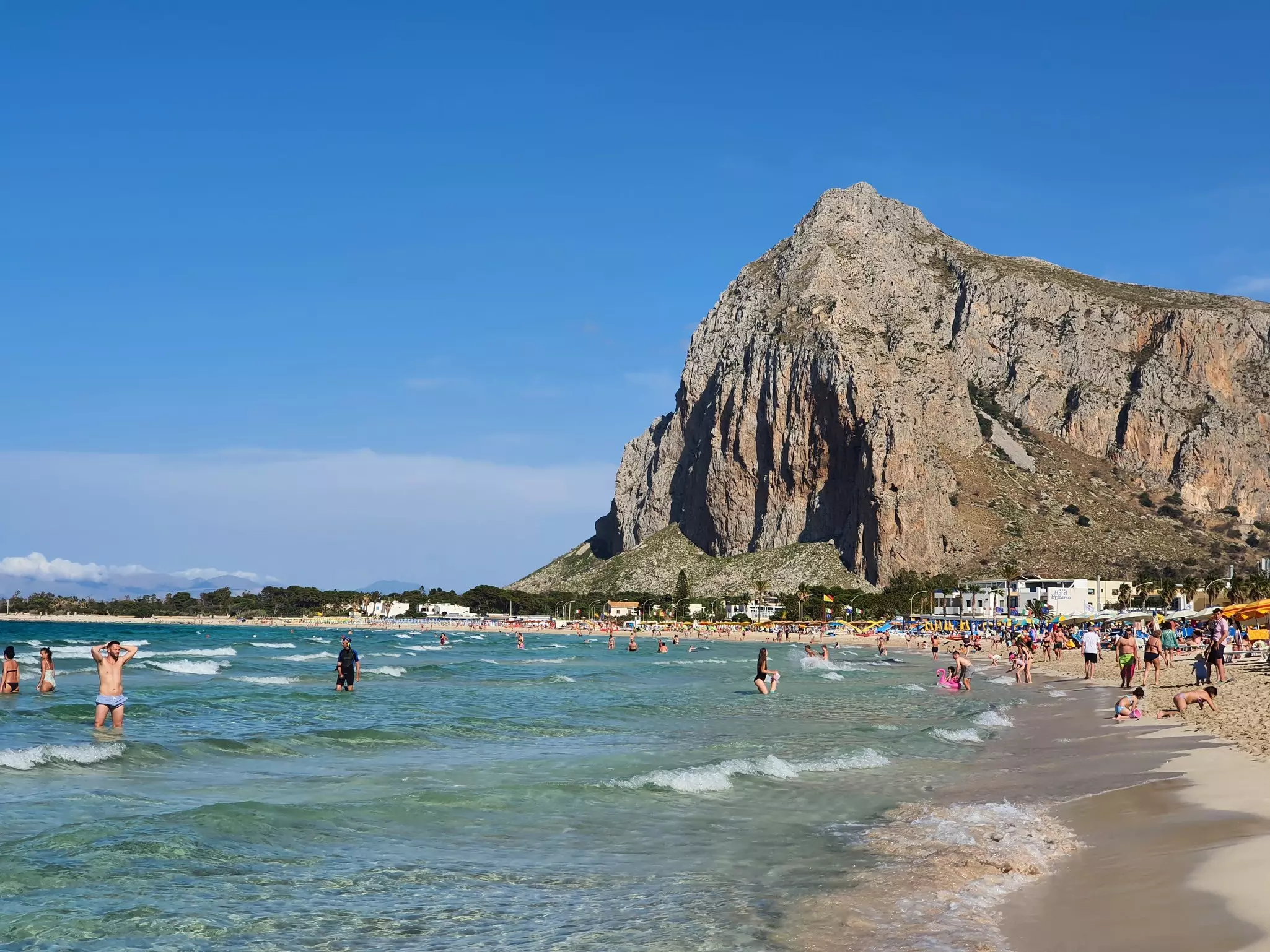 Sunny day at the beach in San Vito Lo Capo, Sicily, Italy.
