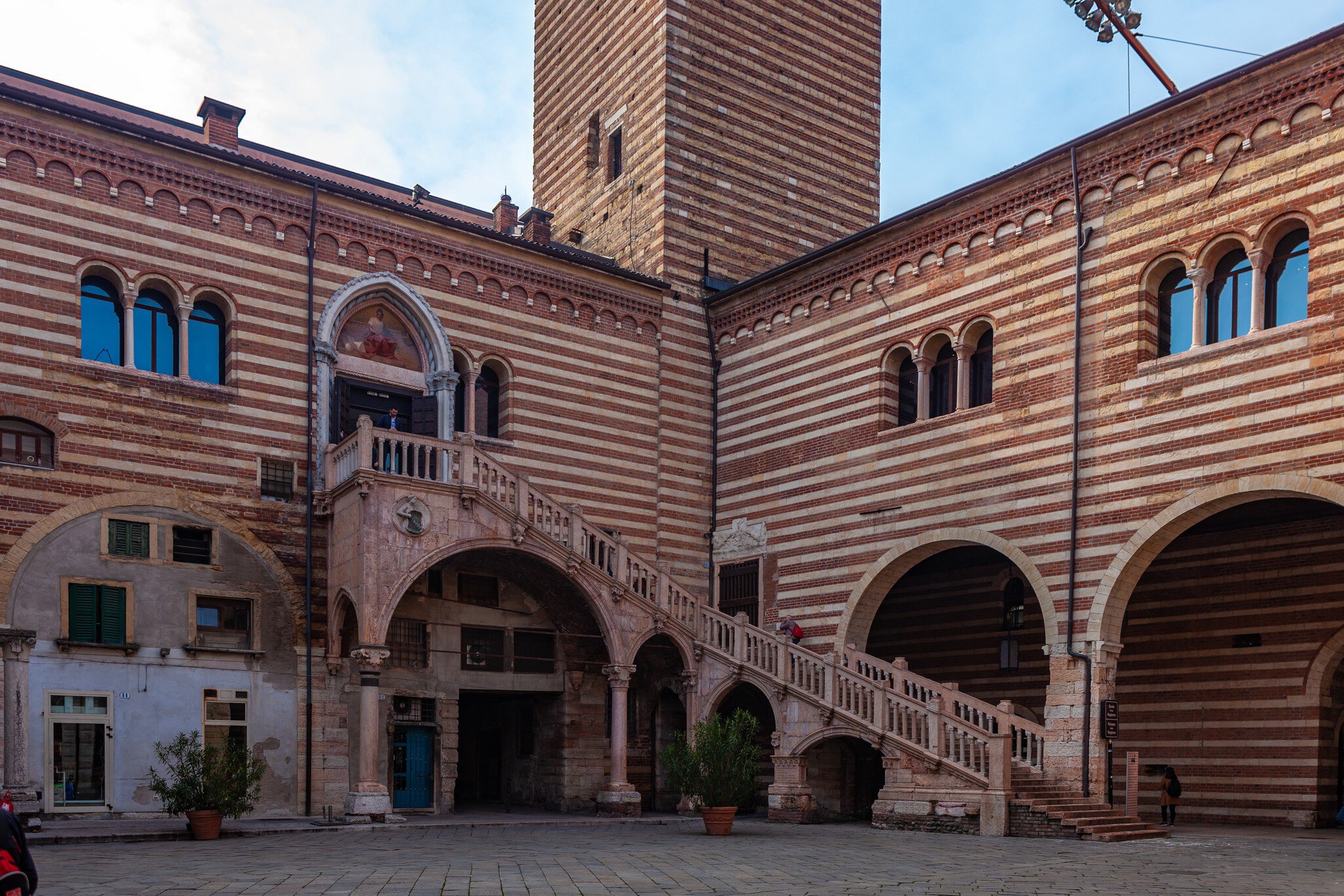 The Achille Forti Modern Art Gallery in the Palazzo della Ragione complex, featuring modern works  in Verona, Italy