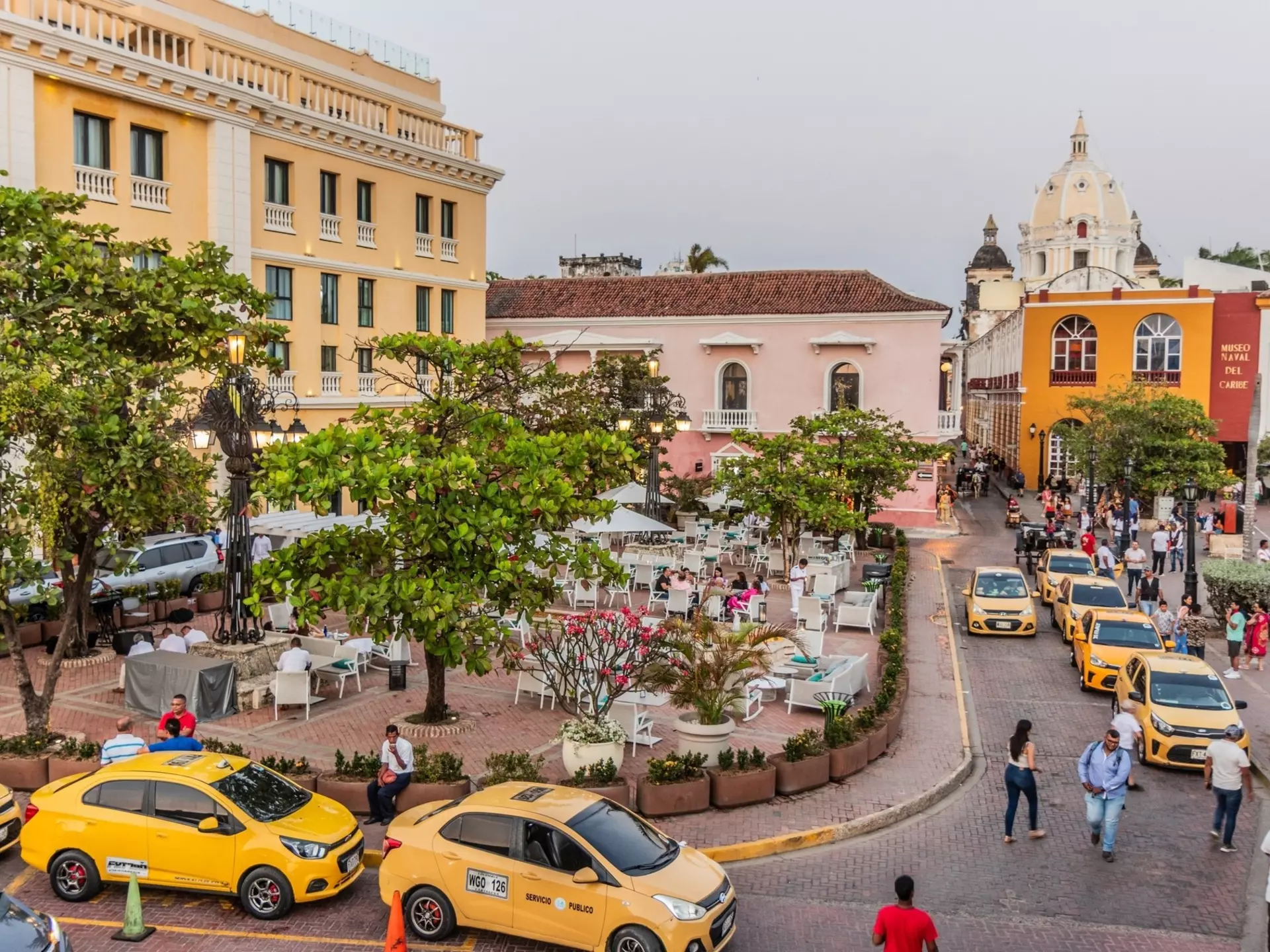 A square in Cartagena, Colombia. 