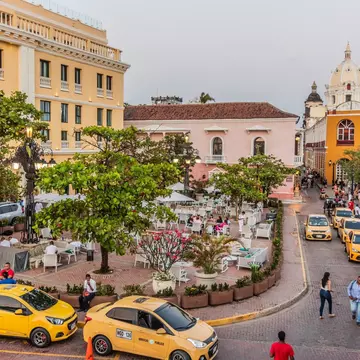 A square in Cartagena, Colombia. 