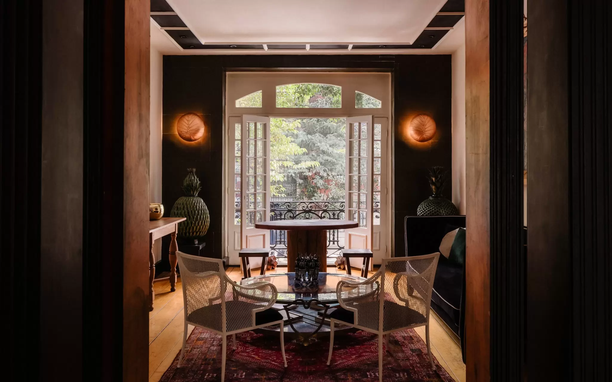 Sitting room at a luxury hotel