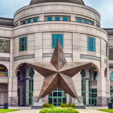 Exterior view of the Bullock Texas State History Museum in Austin, Texas.