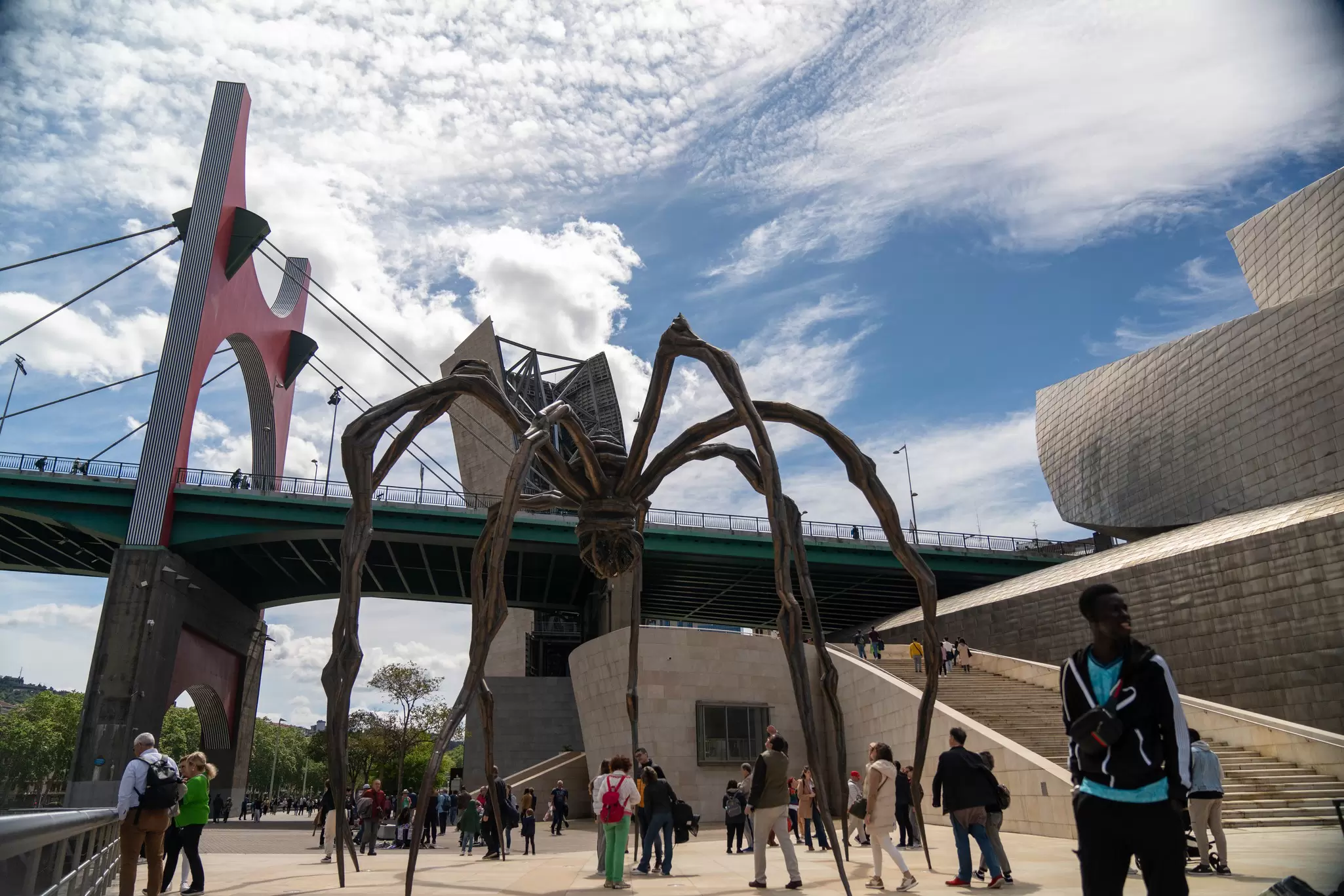 Louise Bourgeois' spider-like 'Maman' sculpture outside the Museo Guggenheim in Bilbao, Spain.