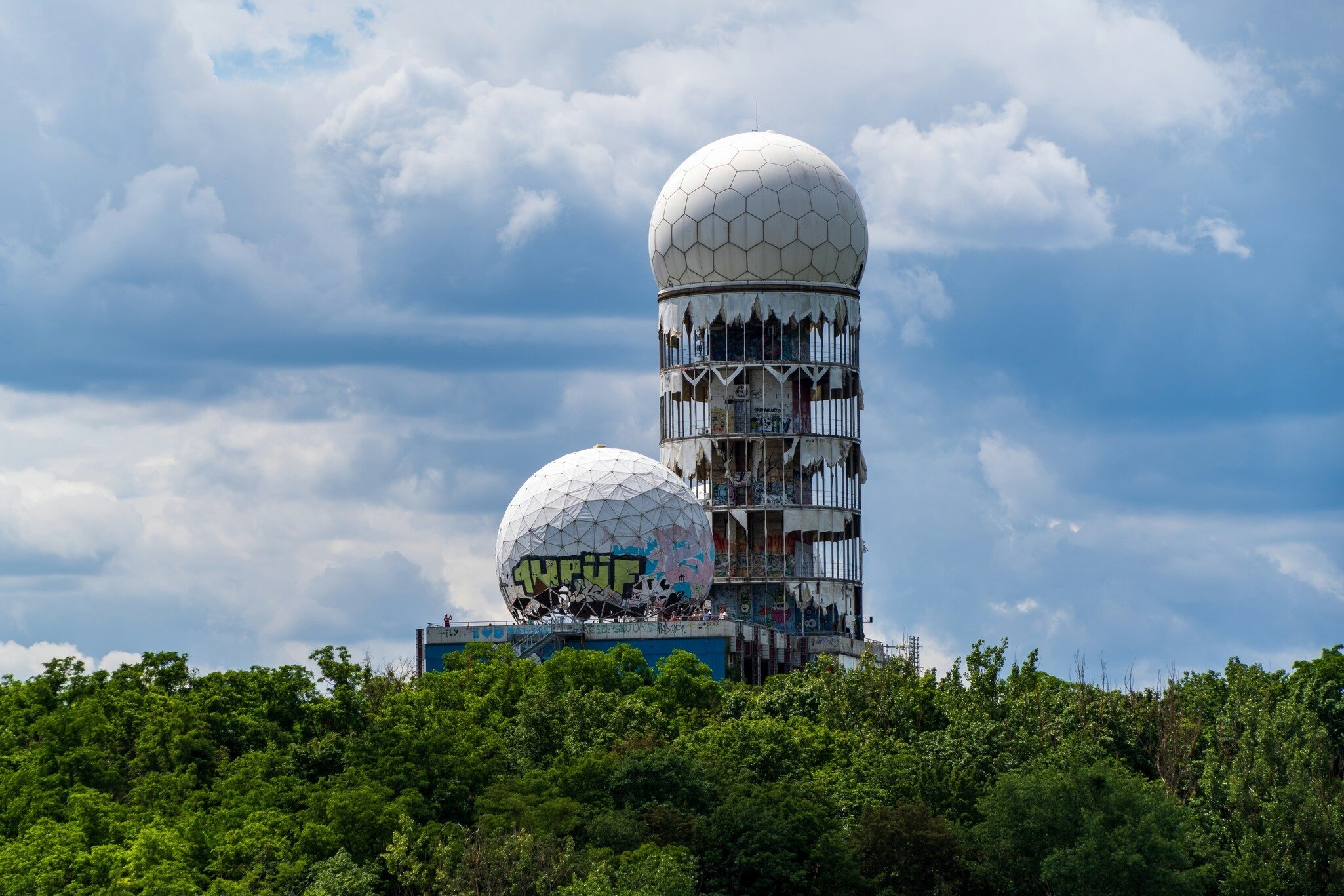 View of the former listening station on the Teufelsberg in Berlin, Germany.
