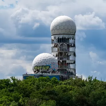 View of the former listening station on the Teufelsberg in Berlin, Germany.