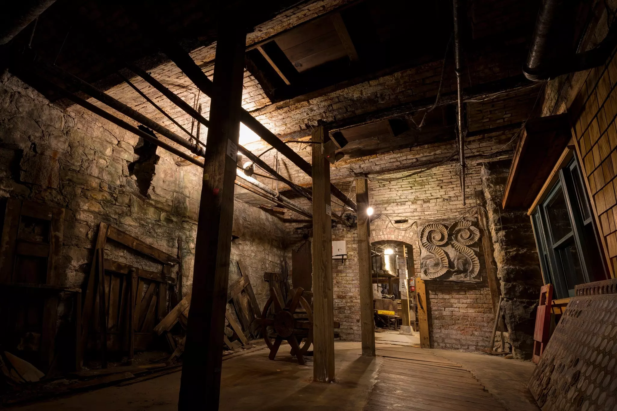 Seattle Underground Tour.  Ground level in mid-19th century.  After the streets were elevated, it became a basement.
