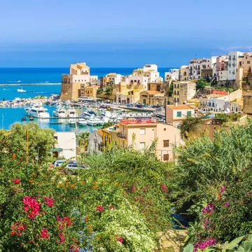 Sicilian port of Castellammare del Golfo, amazing coastal village of Sicily island, province of Trapani, Italy