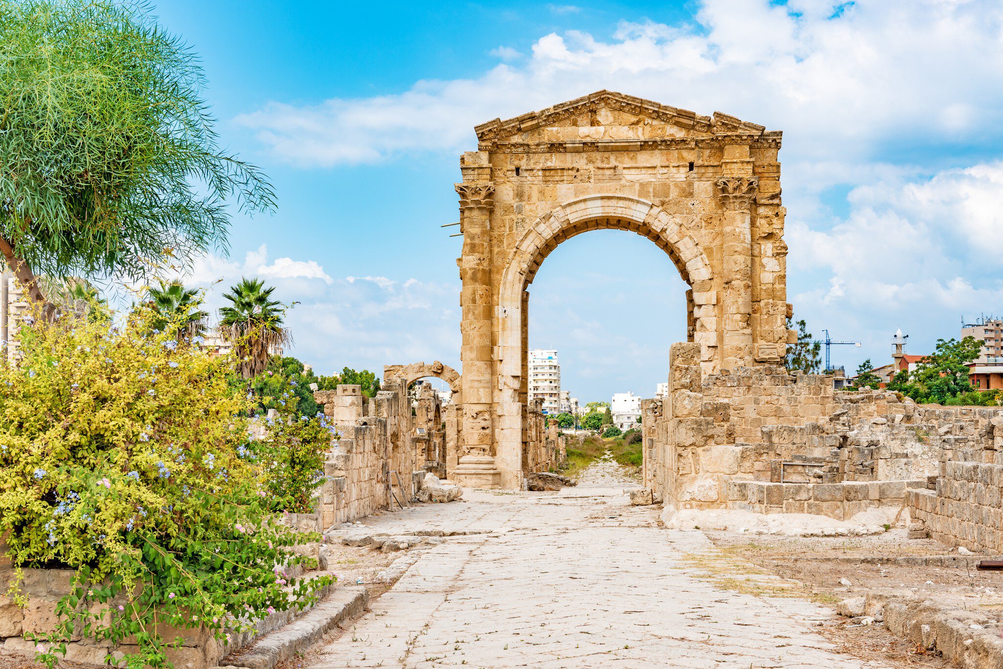 Al Bass archaeological site in Tyre, Lebanon. It is located about 80 km south of Beirut. Tyre has led to its designation as a UNESCO World Heritage Site in 1984.