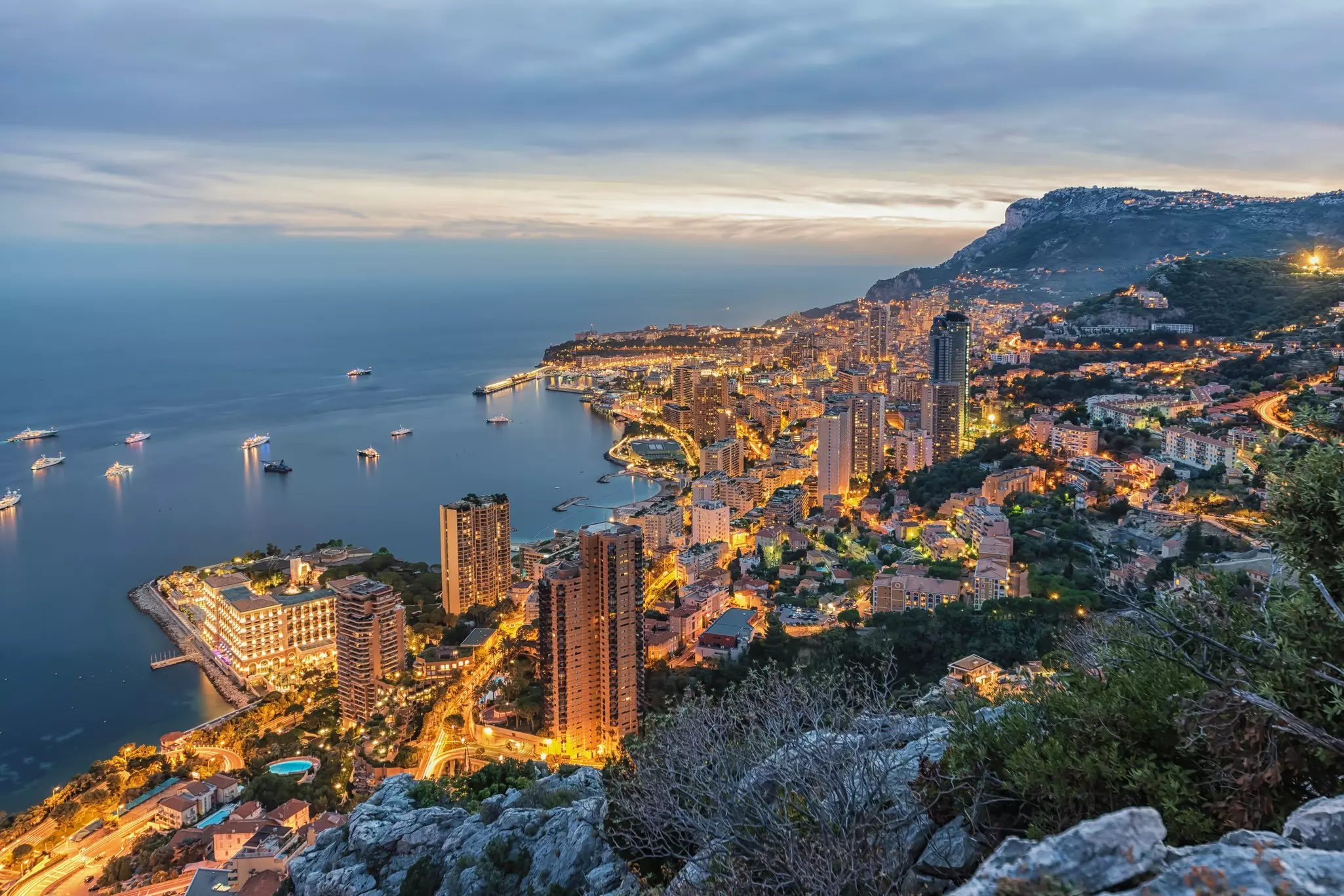 The Principality of Monaco on the French Riviera.