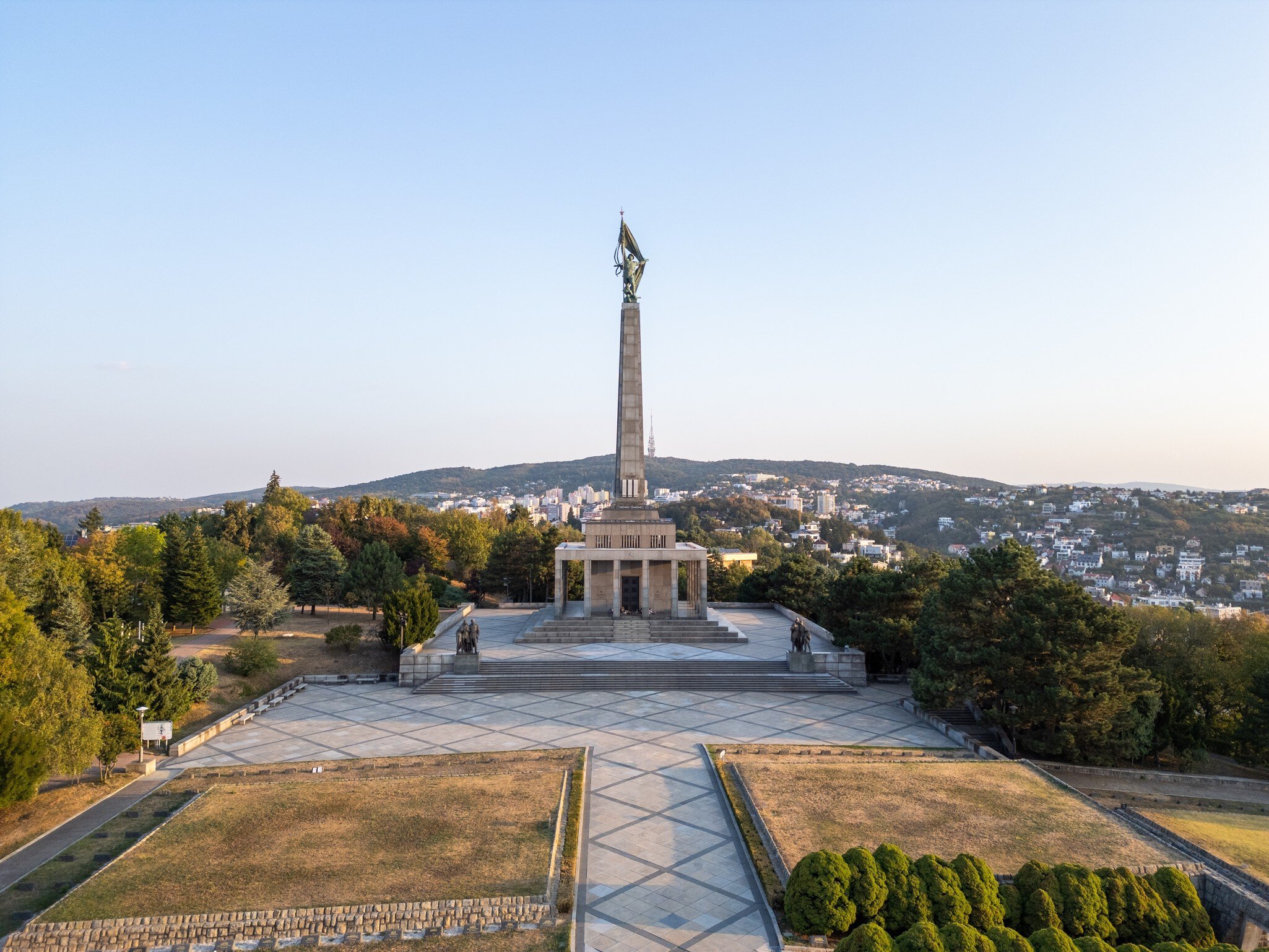 Bratislava, Slovakia-September 05, 2024-Aerial Drone Photo of Slavín War Memorial in Bratislava, Slovakia., License Type: media, Download Time: 2025-12-02T08:40:18.000Z, User: oneseven7891, Editorial: true, purchase_order: 56530 - Guidebooks, job: Global Publishing WIP, client: Eastern Europe 17, other: Dominic Allen