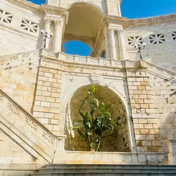 Historic Bastione di Saint Remy in Cagliari, Sardinia, Italy.