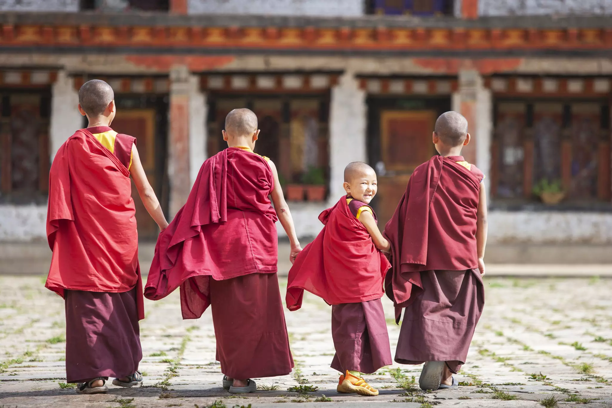 Monks as young as six live at Bhutan's monasteries © Buena Vista Images / Getty Images