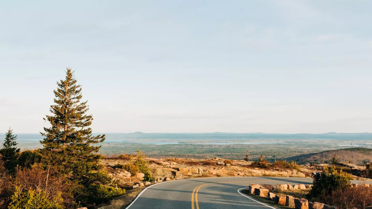 The road to Cadillac Mountain, in Acadia National Park, Maine
