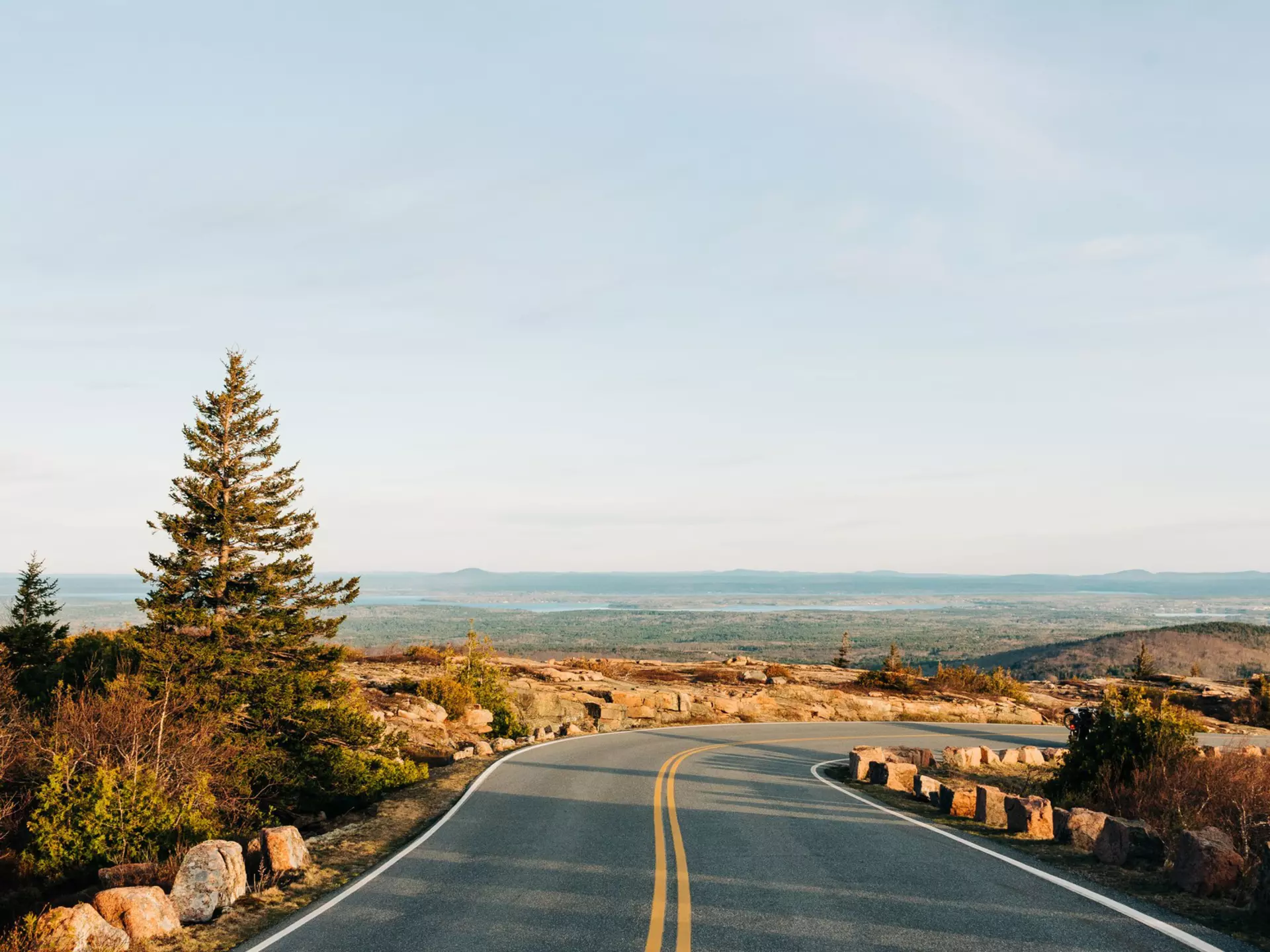 The road to Cadillac Mountain, in Acadia National Park, Maine