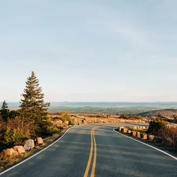 The road to Cadillac Mountain, in Acadia National Park, Maine