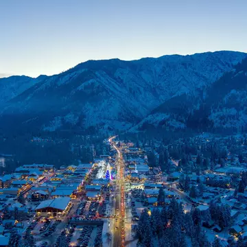 Indulge in authentic German cuisine and immerse in the Christmasy vibe any time of the year in Leavenworth. George Dodd III/Shutterstock