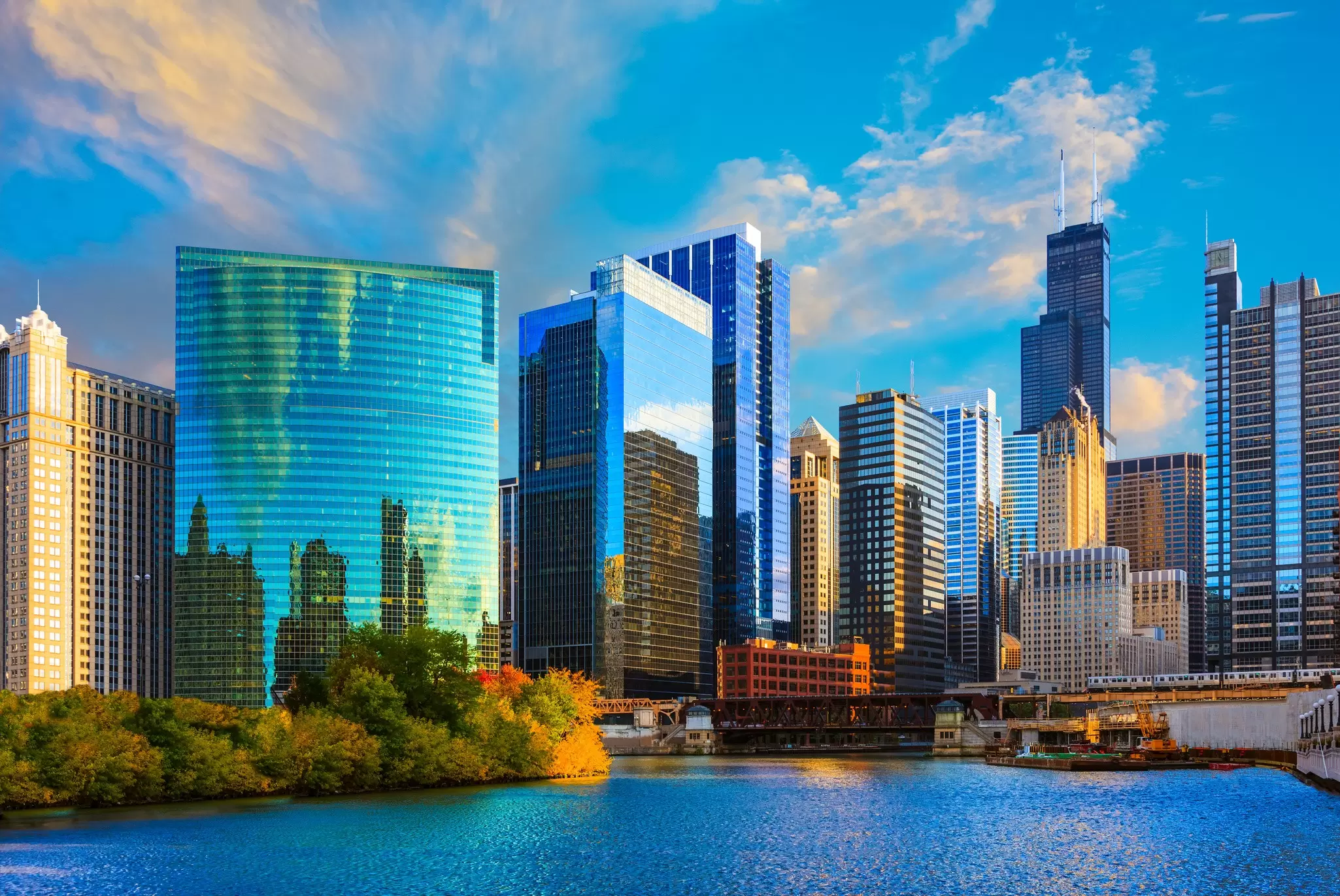 The striking skyline of Chicago, Illinois