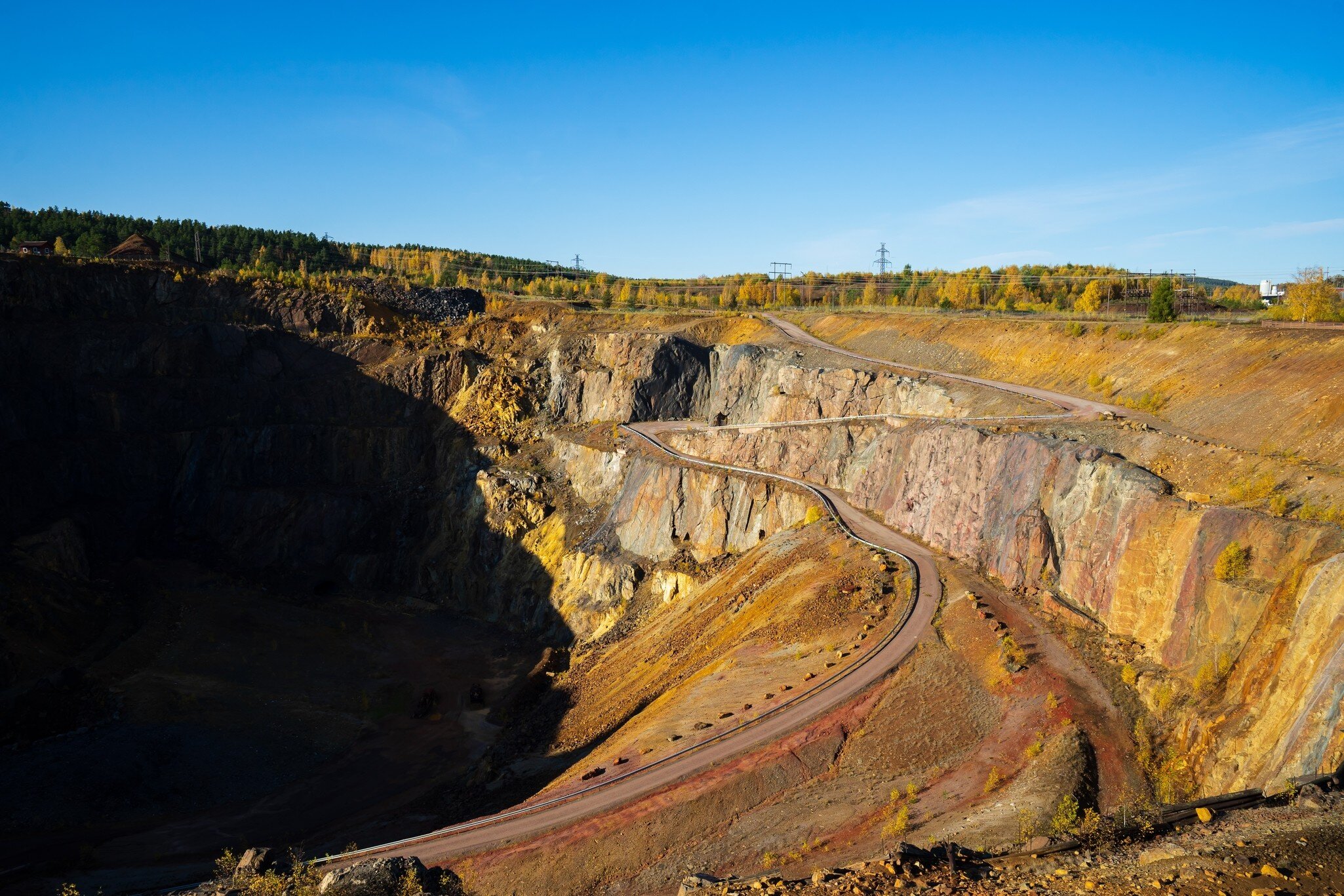 Famous swedish pit Falu Gruva, once a major source for copper.; Shutterstock ID 2070304745;